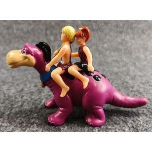 Dakin 1992 Amblin PVC Flintstones Bam Bam + Pebbles Riding Dino the Dinosaur